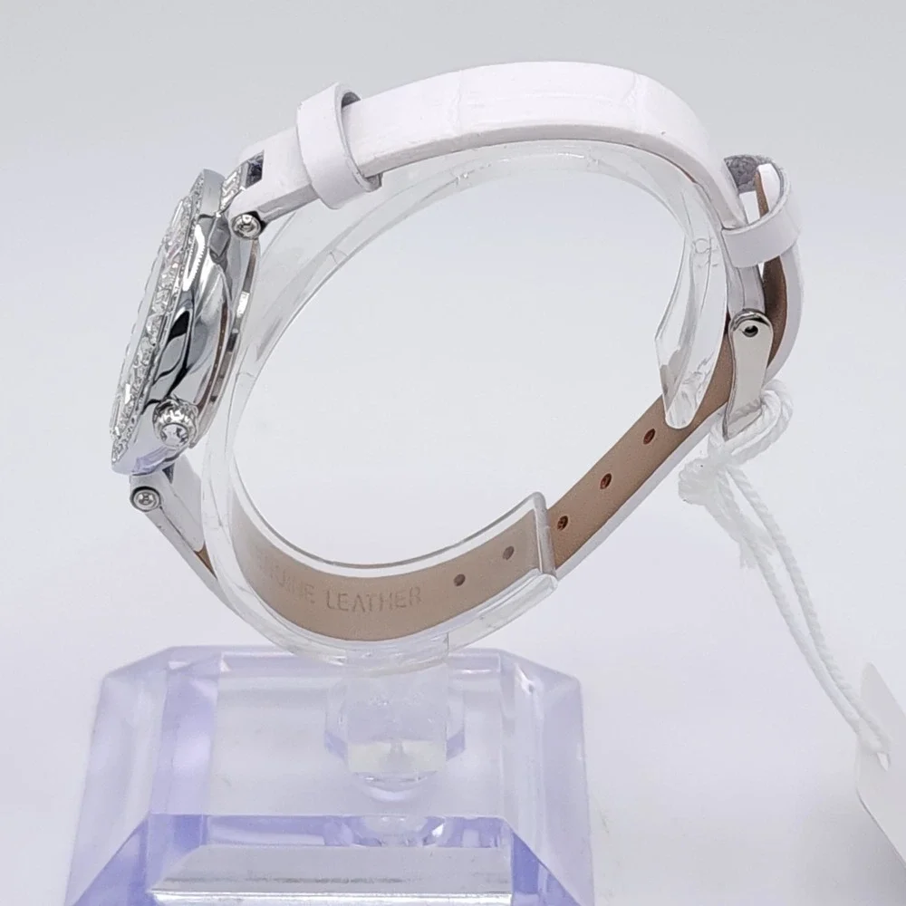 Invicta Celestial 70352 Womens Watch Silver Crystal White Leather 30mm New